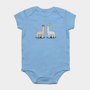 llamas with hats. Baby Bodysuit